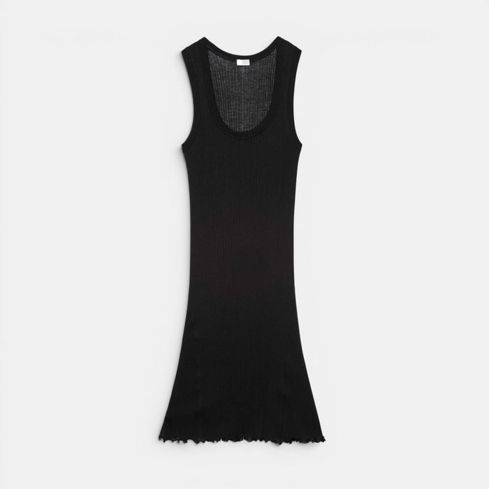 Front-facing product photo of Zimmerli Richelieu Neglige in black on a clean background, showing full silhouette and lace detailing.