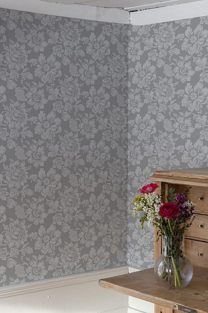 Rococo Wallpaper - Grey