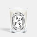 Shop Rescue Spa Diptyque Roses scented candle in a clear glass vessel with a signature oval label