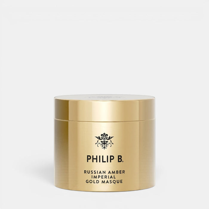 Shop Rescue Spa Philip B. Russian Amber Imperial Gold Masque in a luxury gold jar for hair treatment
