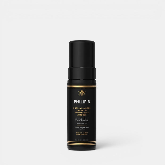 Shop Rescue Spa Philip B. Russian Amber Imperial Volumizing Mousse in a black bottle for all hair types