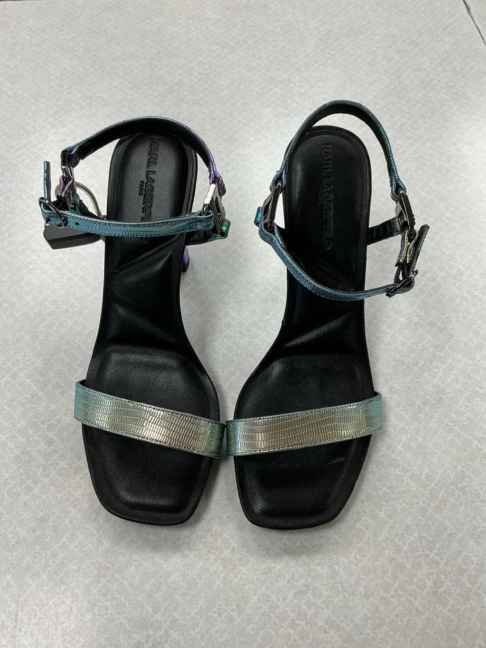 Sandals Designer By Karl Lagerfeld In Multi, Size:8