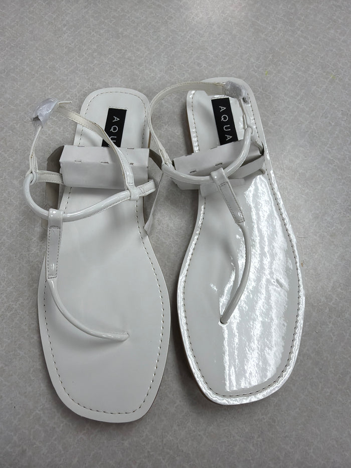 Sandals Flats By Aqua In White, Size:10
