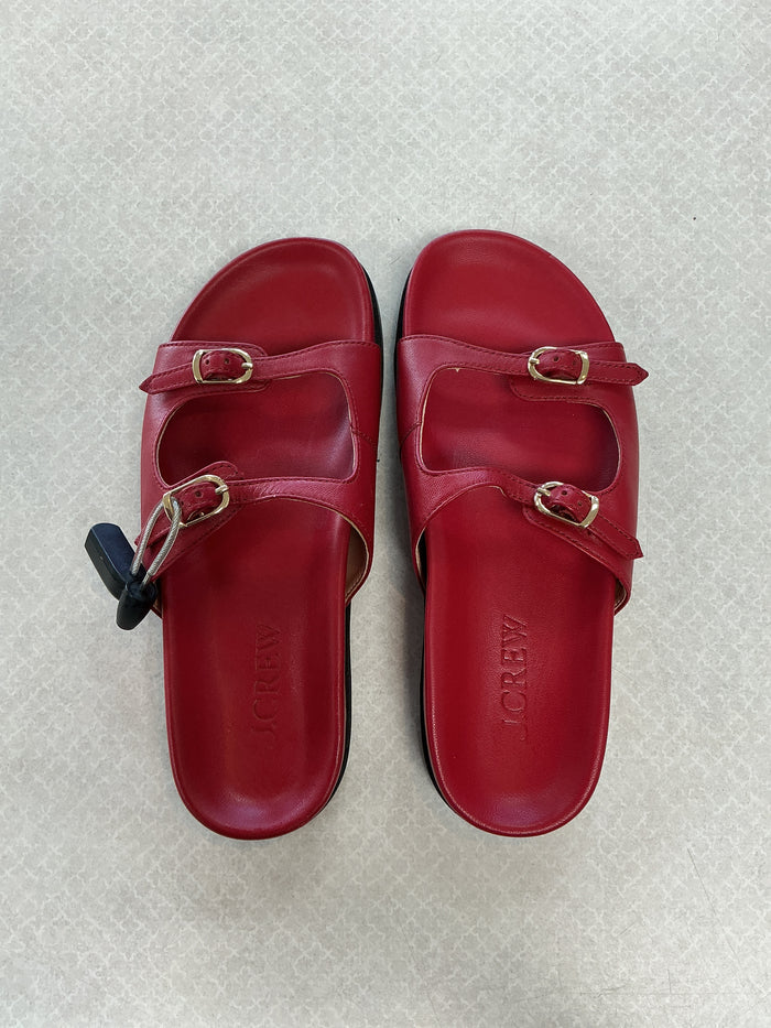 Sandals Flats By J. Crew In Red, Size:8