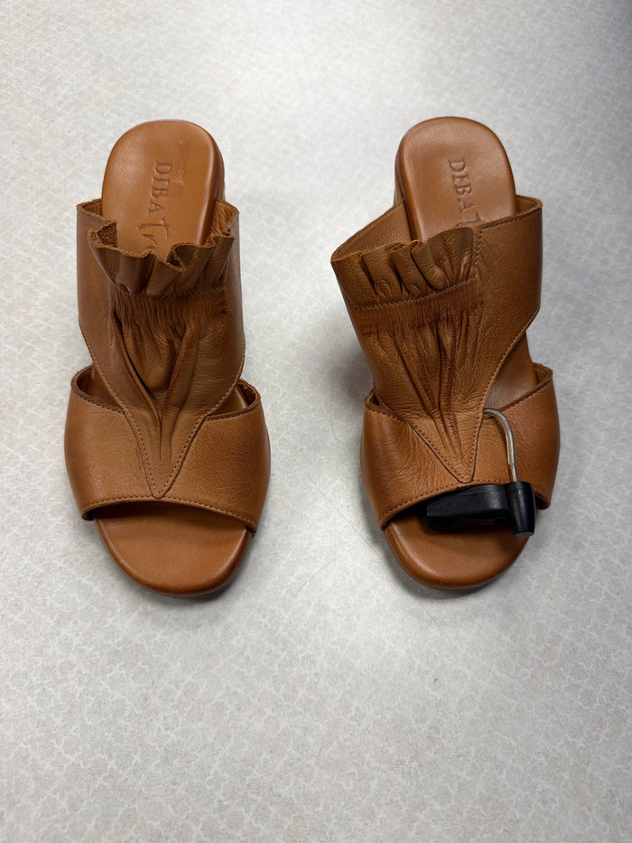 Sandals Heels Block By Diba In Tan, Size:5