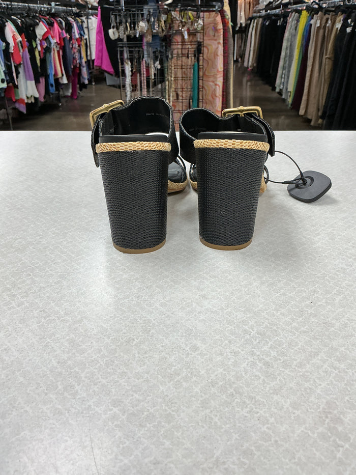 Sandals Heels Block By Dolce Vita In Black & Tan, Size:10