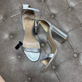 Sandals Heels Block By Schutz In Silver, Size:10