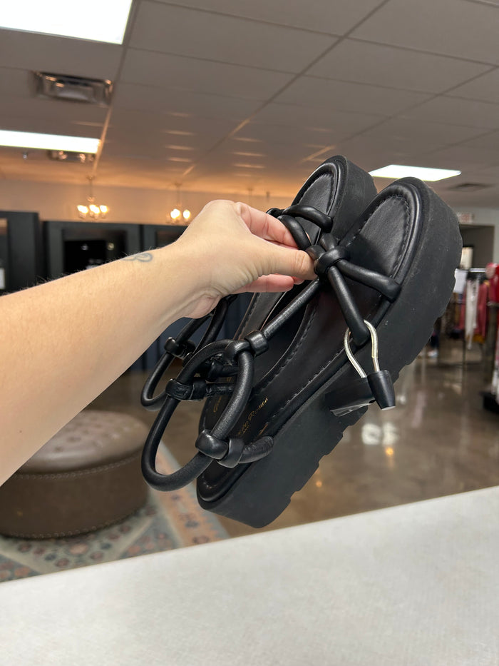 Sandals Heels Platform By Cma In Black, Size:9