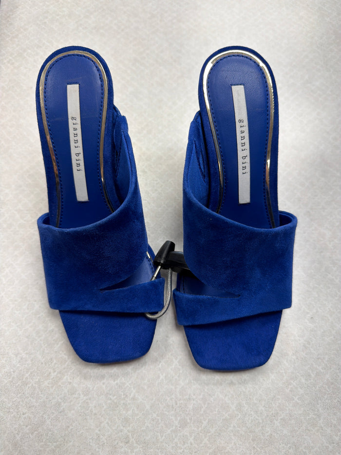 Sandals Heels Wedge By Gianni Bini In Blue, Size:6