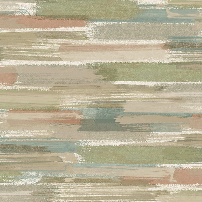 Sasso - Brush Marks Wallpaper - Orange/Blue