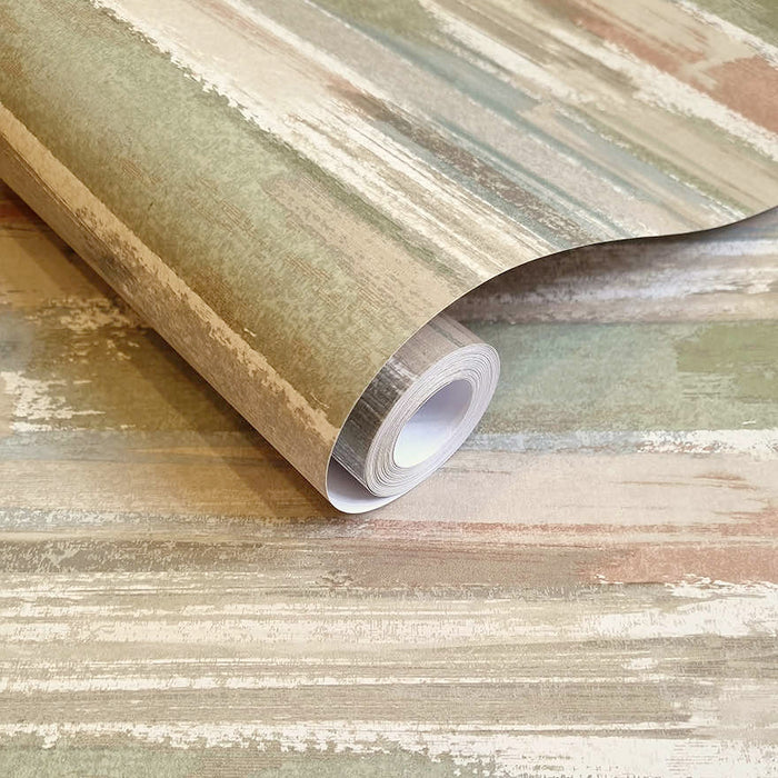 Sasso - Brush Marks Wallpaper - Orange/Blue