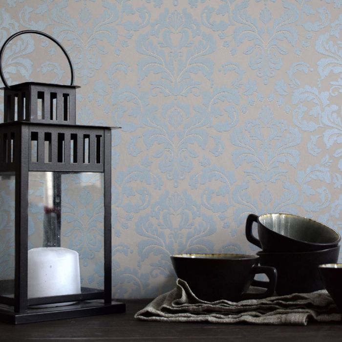 Satin Wallpaper - Blue - Discontinuing - Last Roll