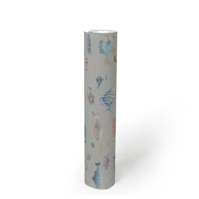 School's Out Fish Wallpaper - Beige