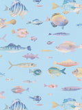 School's Out Fish Wallpaper - Blue