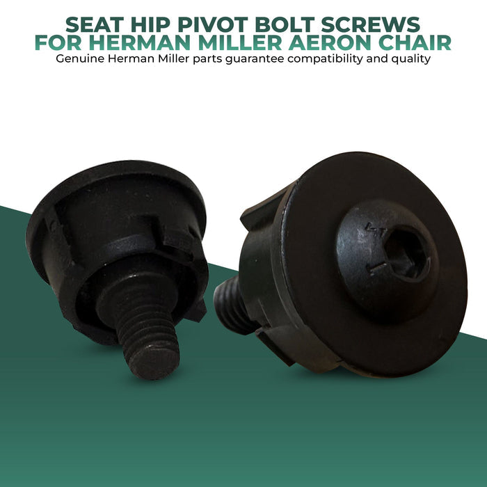 Herman Miller Aeron chair seat hip pivot bolt screws on green background, Office Logix Shop