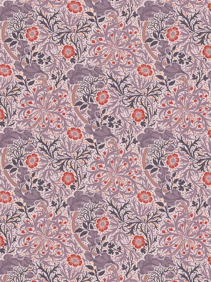 Seaweed Wallpaper - Red/Purple