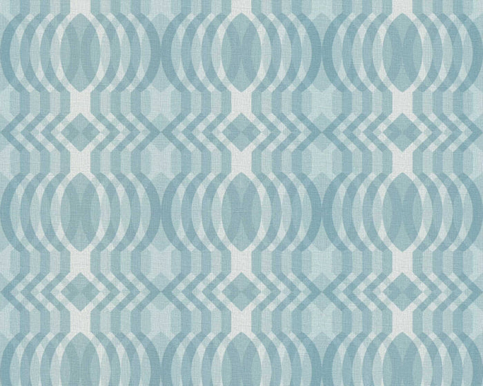 Seeing Double Retro Wallpaper - Blue