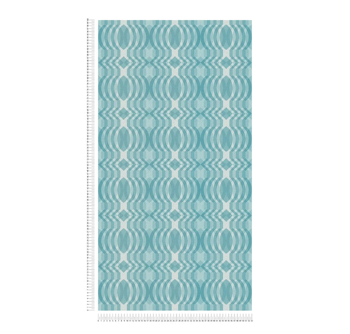 Seeing Double Retro Wallpaper - Blue