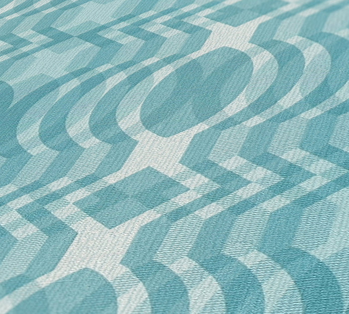 Seeing Double Retro Wallpaper - Blue