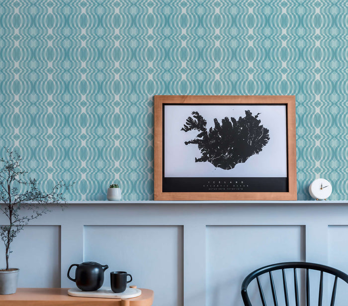 Seeing Double Retro Wallpaper - Blue