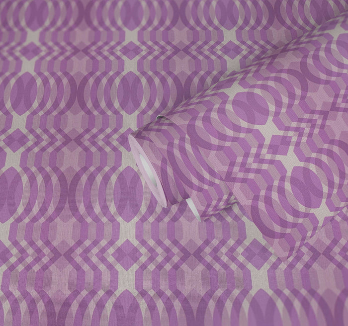 Seeing Double Retro Wallpaper - Purple