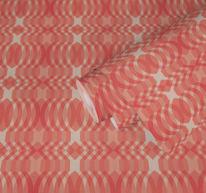 Seeing Double Retro Wallpaper - Red