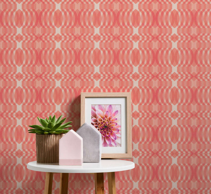 Seeing Double Retro Wallpaper - Red