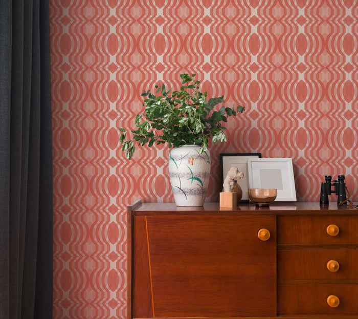 Seeing Double Retro Wallpaper - Red