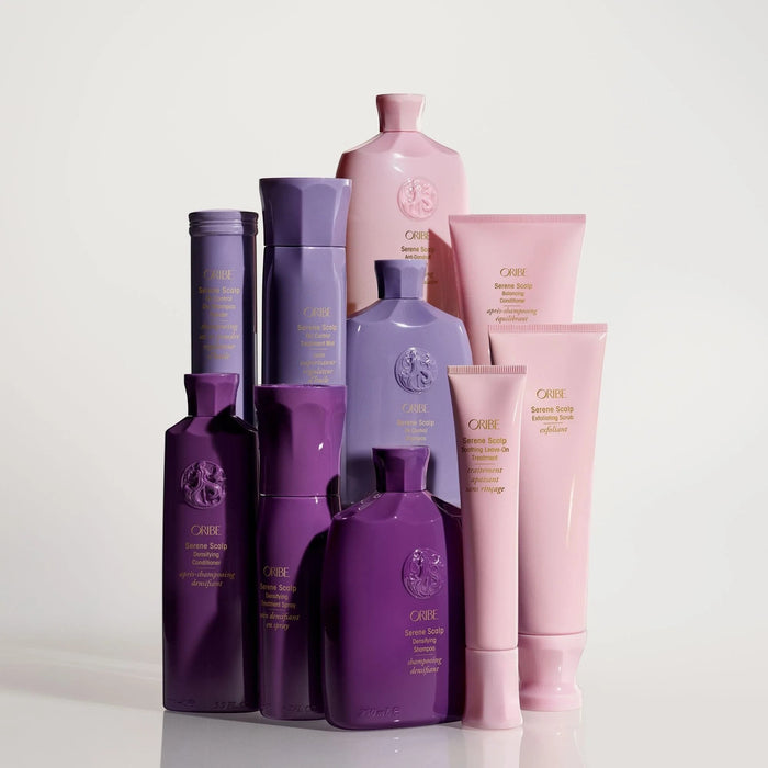 Shop Rescue Spa ORIBE Serene Scalp Balancing Conditioner, a hydrating and soothing hair product in a pink bottle.