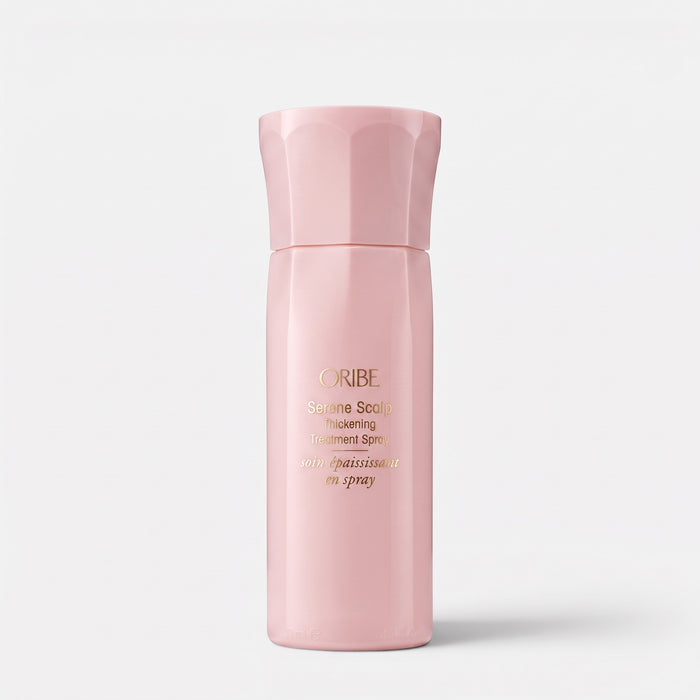 Shop Rescue Spa Serene Scalp Thickening Treatment Spray in a pale pink bottle for fuller and healthier hair.