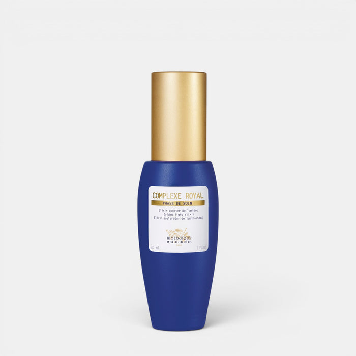 Shop Rescue Spa Biologique Recherche Complexe Royal nourishing face serum in a blue bottle with a gold cap.