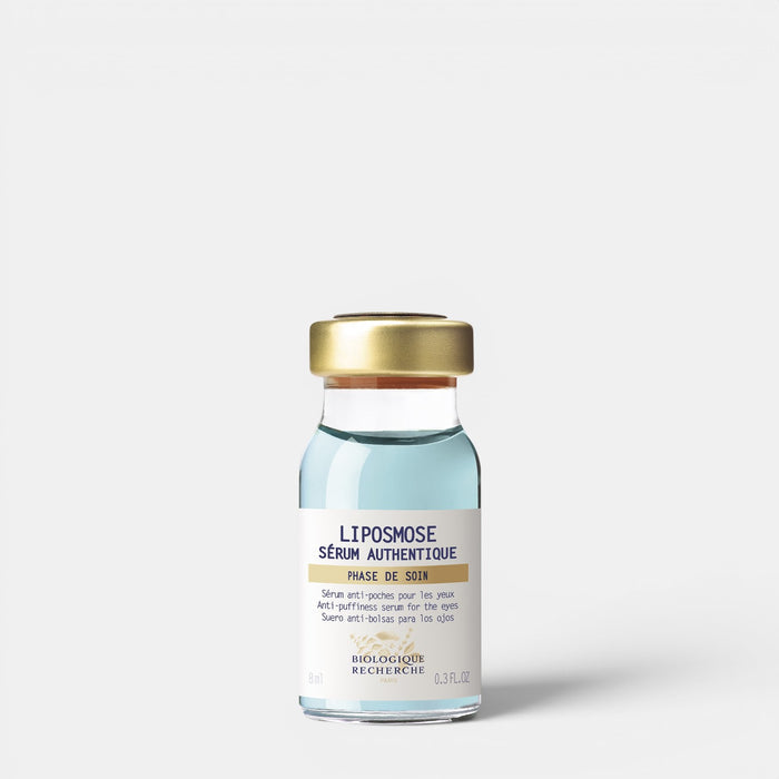Shop Rescue Spa Biologique Recherche Liposmose eye serum in a small glass bottle with a gold cap.