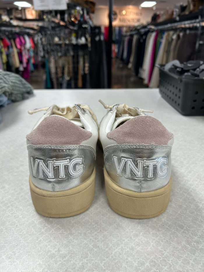 Shoes Sneakers By Vintage Havana In Silver & White, Size:8.5