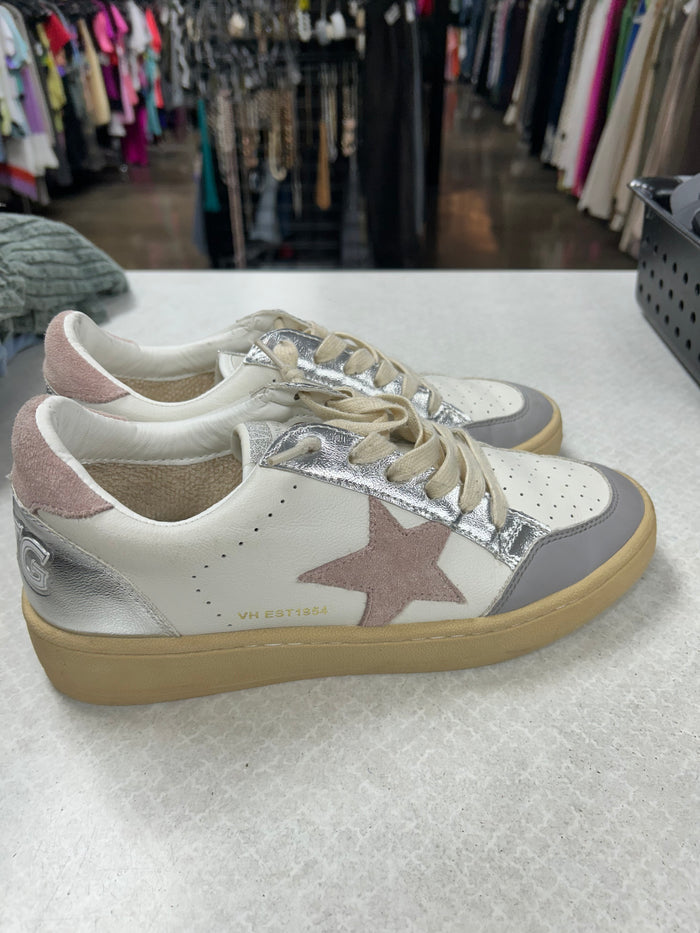 Shoes Sneakers By Vintage Havana In Silver & White, Size:8.5