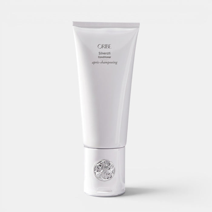 Shop Rescue Spa Oribe Silverati brightening conditioner in a white 200ml squeeze tube for grey and silver hair.
