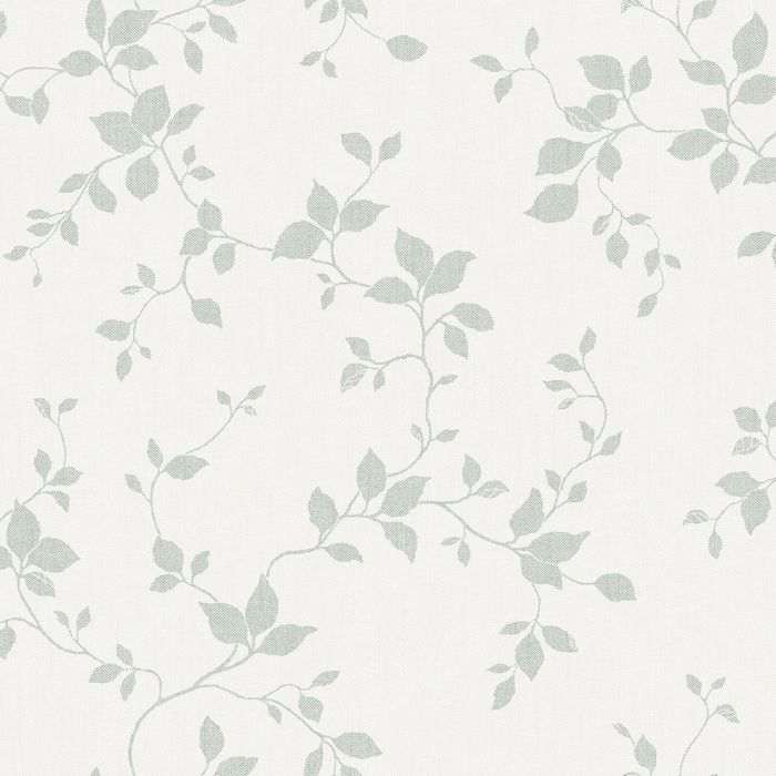 Siri - Floral, Linen-Look Wallpaper - Green