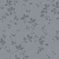 Siri - Floral, Linen-Look Wallpaper - Grey/Blue