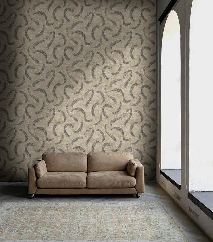Sirocco Linen & Noir wallpaper
