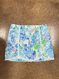 Skort Designer By Lilly Pulitzer In Blue & Green, Size:12