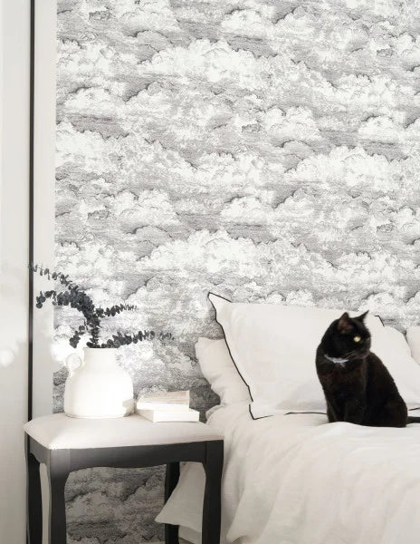 Songe Cloud Wallpaper - Black/White - Discontinuing