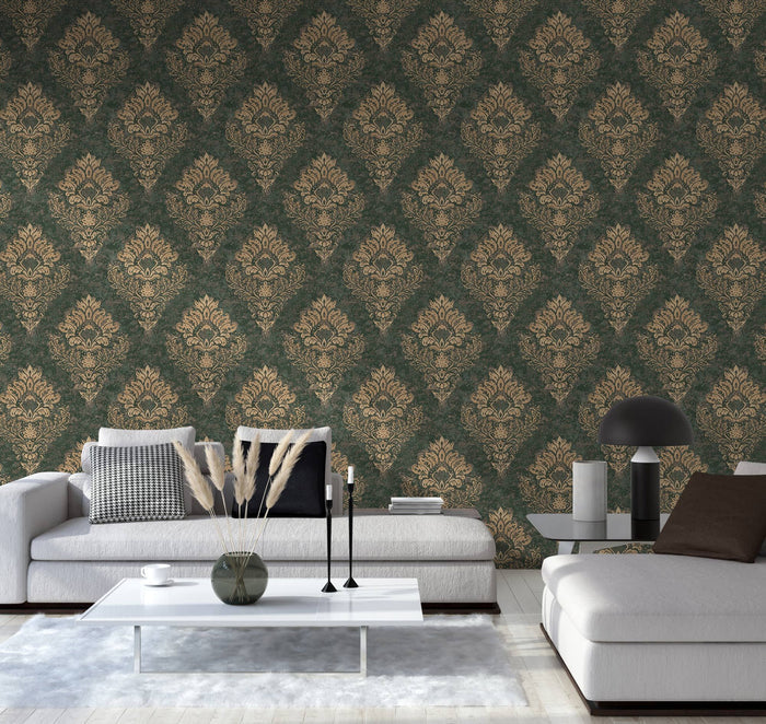 St. Petersberg Baroque Wallpaper - Green