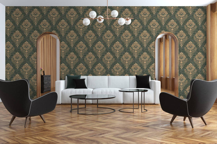 St. Petersberg Baroque Wallpaper - Green