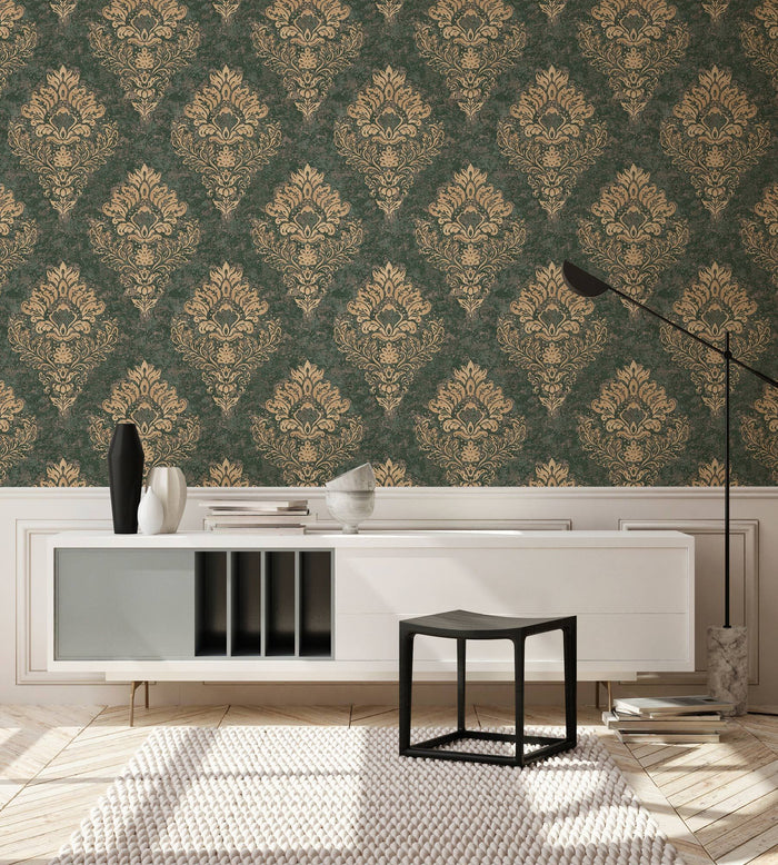 St. Petersberg Baroque Wallpaper - Green