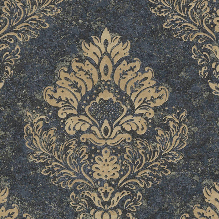 St. Petersberg Baroque Wallpaper - Navy