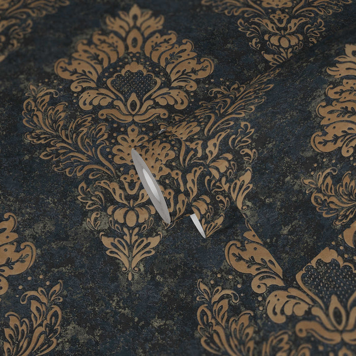 St. Petersberg Baroque Wallpaper - Navy