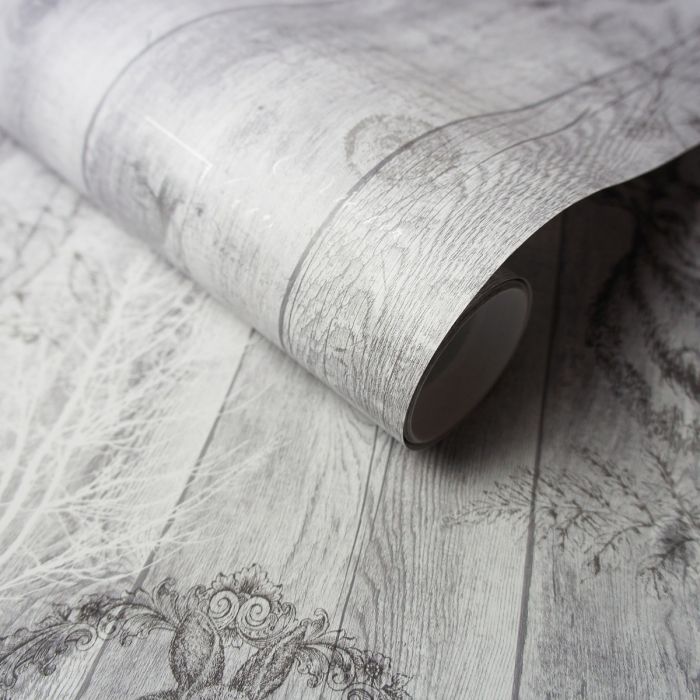 Stag Wood Panel Wallpaper – Grey – Discontinuing