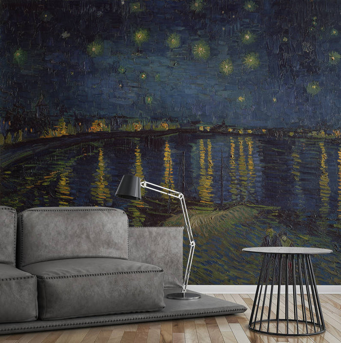 Starry Night Over The Rhone - Custom Sized Wallpaper Mural (per m2)