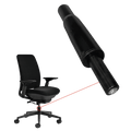 Steelcase Amia compatible top-activated gas cylinder for office chair, black, with chair base shown