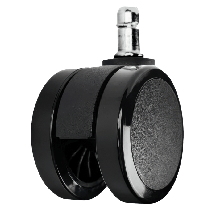 Steelcase compatible replacement office chair caster, black dual-wheel design