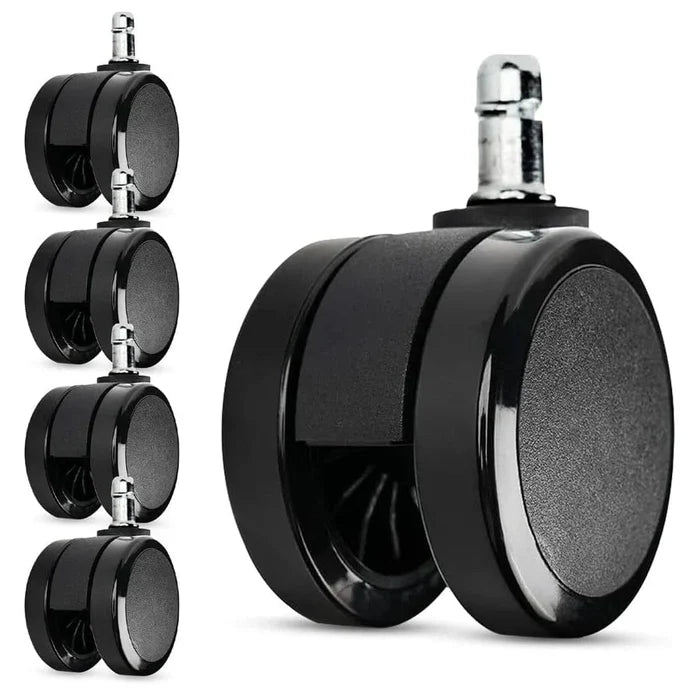 Set of five black Steelcase office chair replacement casters by Office Logix Shop